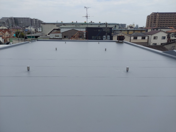 大東市の屋上防水塩ビシート防水 施工後
