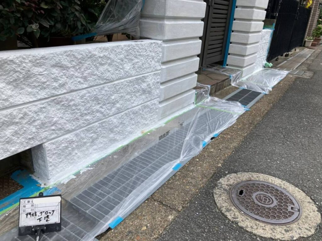 門柱・ブロック塗装 工事写真