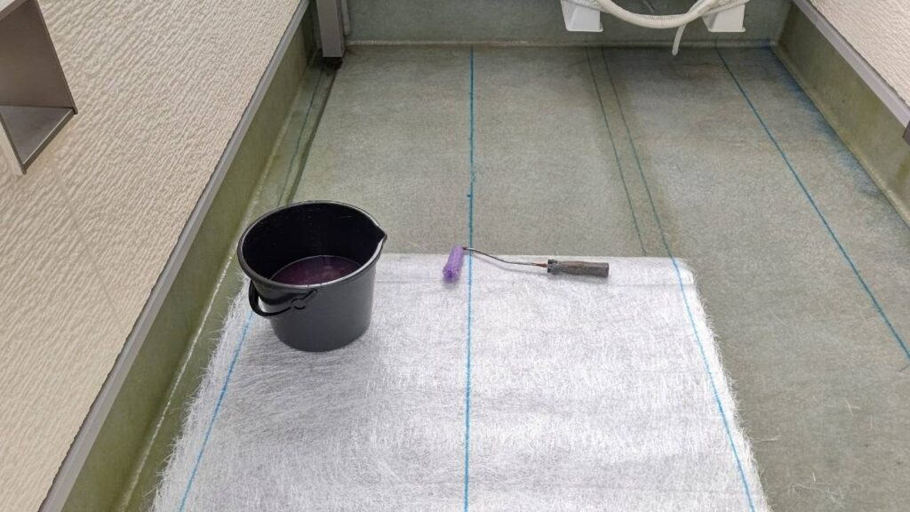 木造住宅　ベランダのFRP防水 工事写真