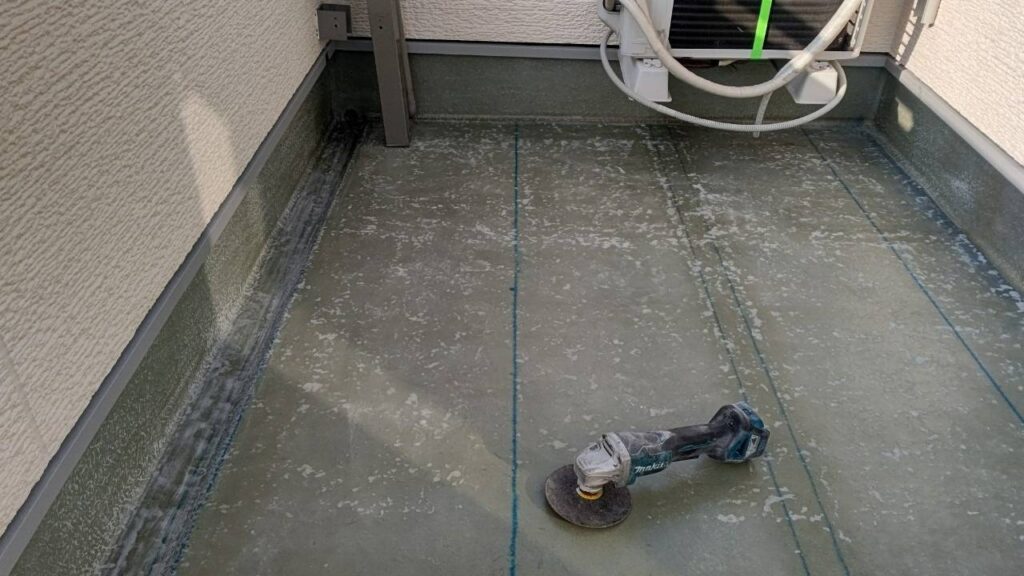 木造住宅　ベランダのFRP防水 工事写真