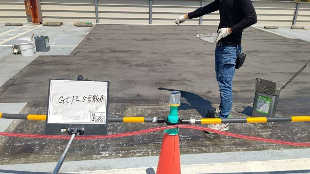 駐車場　ウレタン・FRP複合防水工法 工事写真