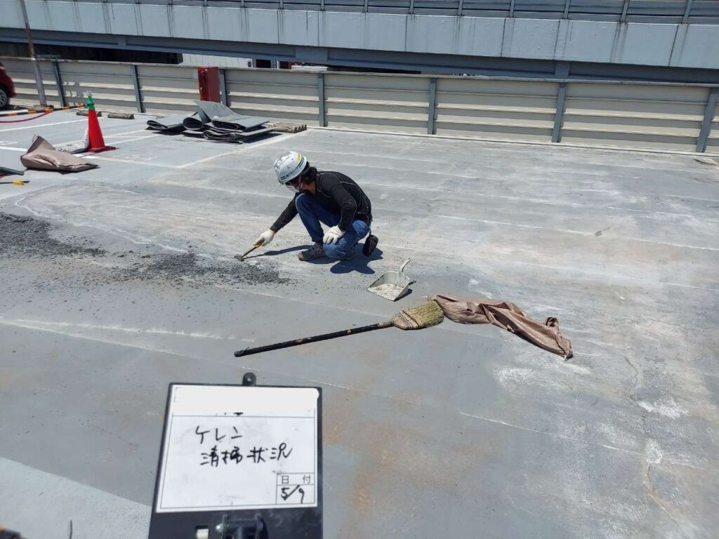 駐車場　ウレタン・FRP複合防水工法 工事写真