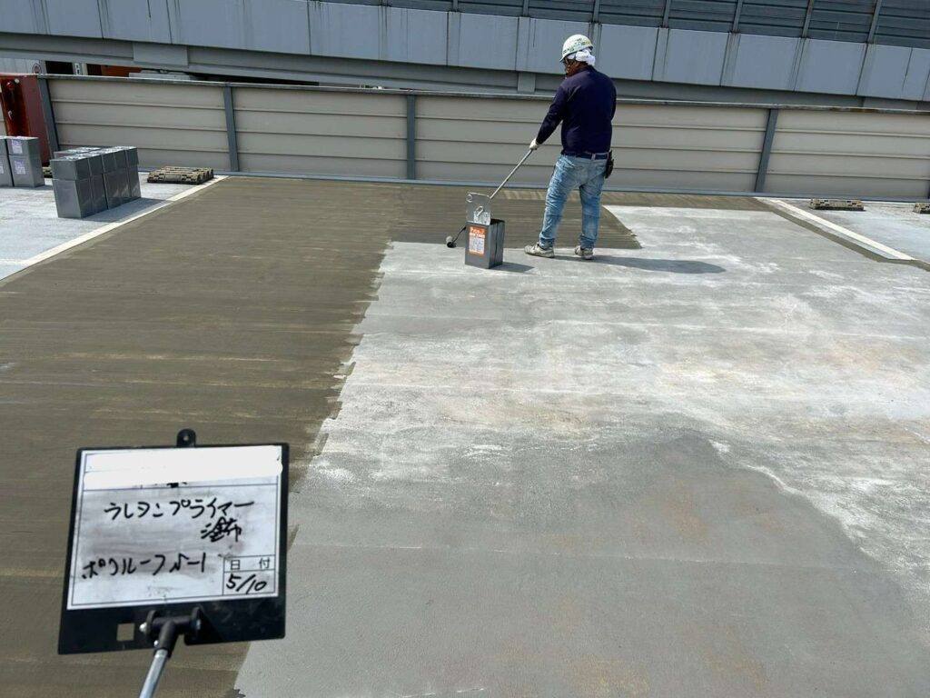 駐車場　ウレタン・FRP複合防水工法 工事写真