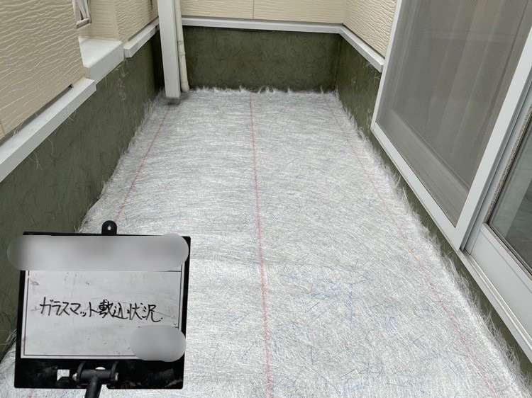 戸建て2Fバルコニー　FRP防水工事 1PLY 工事写真