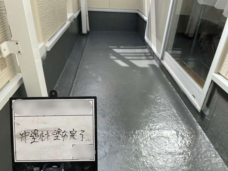 戸建て2Fバルコニー　FRP防水工事 1PLY 工事写真