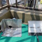 バルコニー　ウレタン防水工事と手摺り塗装工事 工事写真