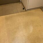 マンション屋内廊下、長尺シート防水工事 工事写真