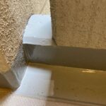 マンション屋内廊下、長尺シート防水工事 工事写真