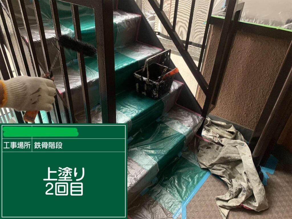 大阪市福島区　マンション防水塗装 工事写真