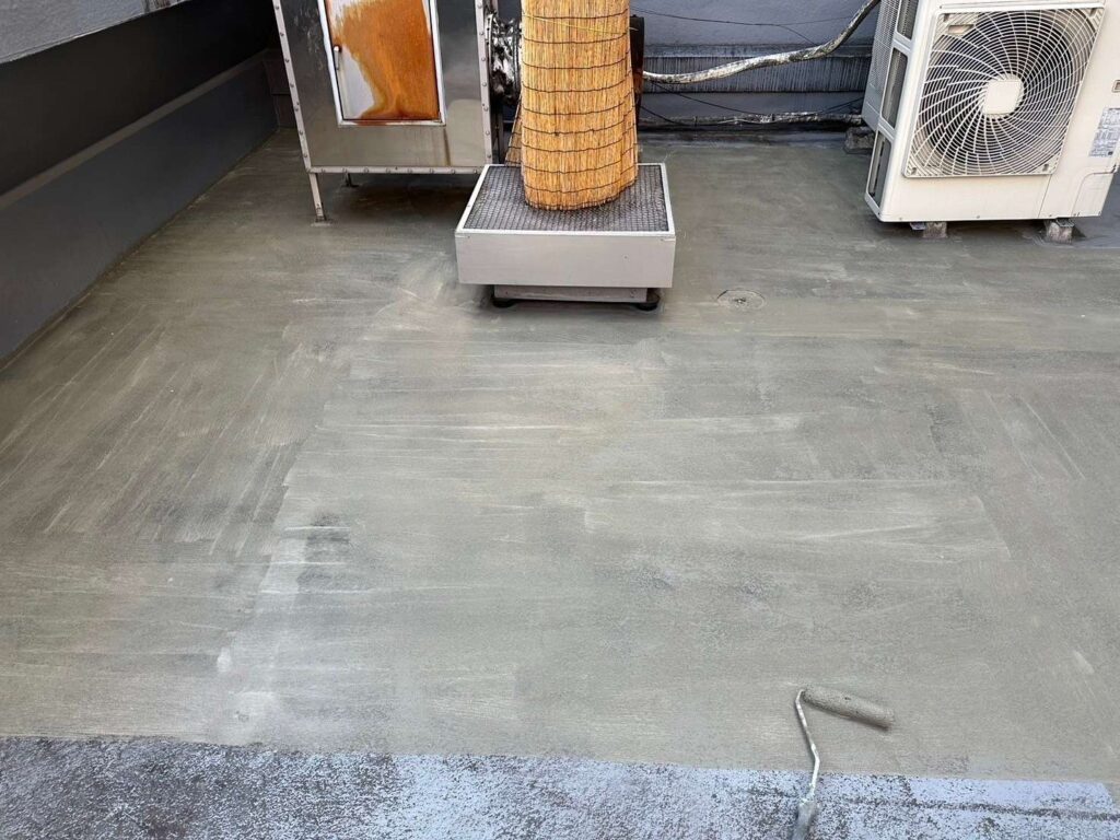 屋上のウレタン防水通気緩衝工法 工事写真