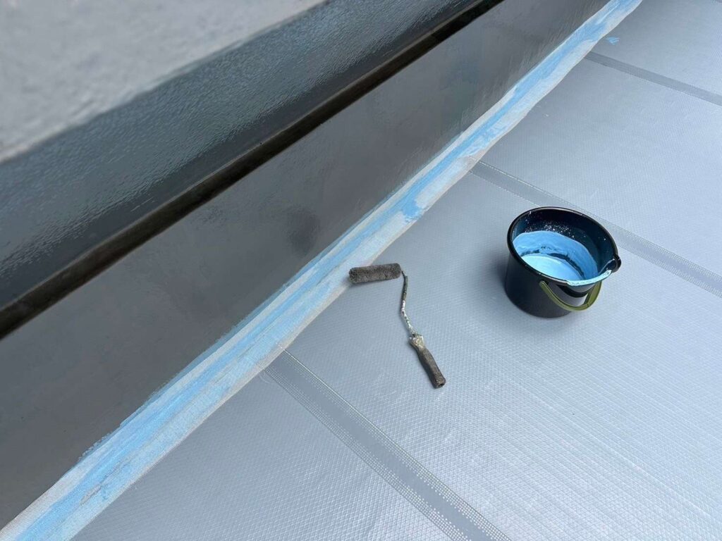 屋上のウレタン防水通気緩衝工法 工事写真