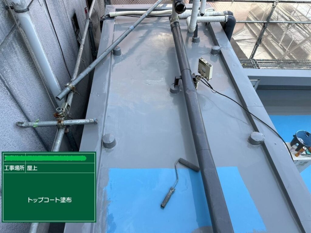 屋上のウレタン防水通気緩衝工法 工事写真