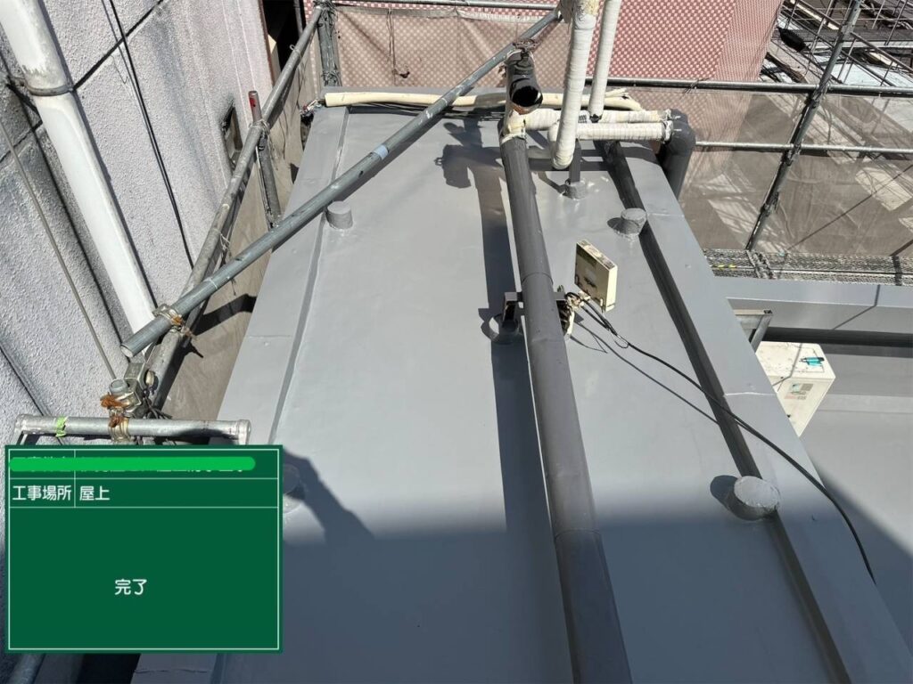 屋上のウレタン防水通気緩衝工法 工事写真