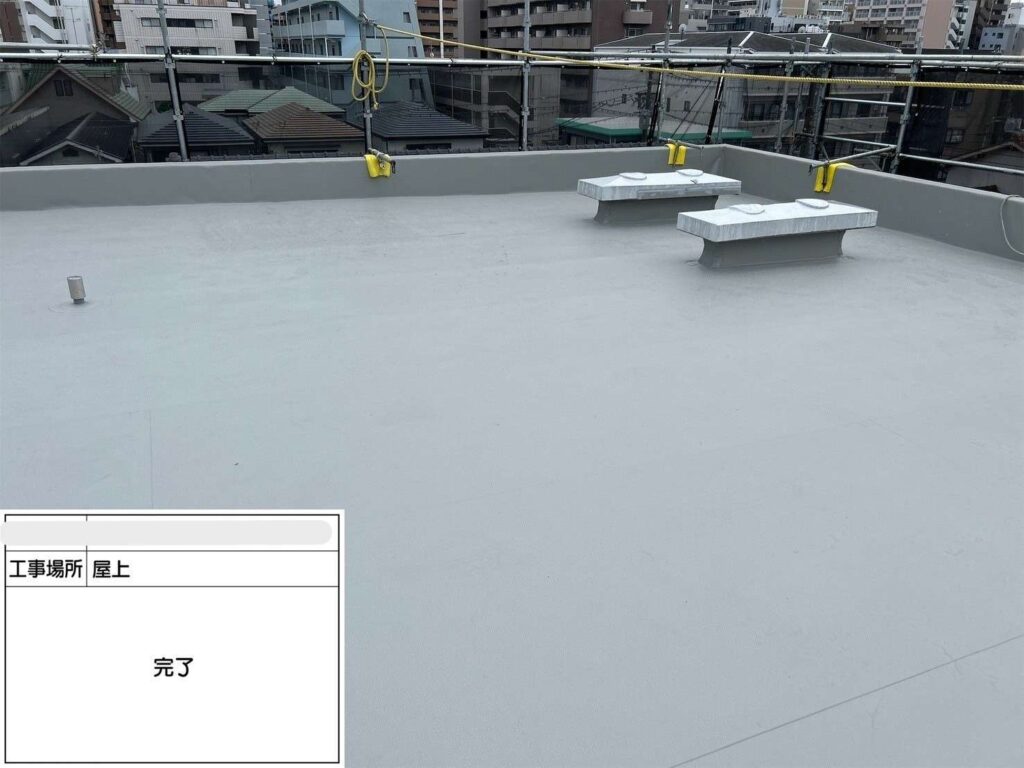 吹田市　会社ビル屋上塩ビシート防水工事 工事写真