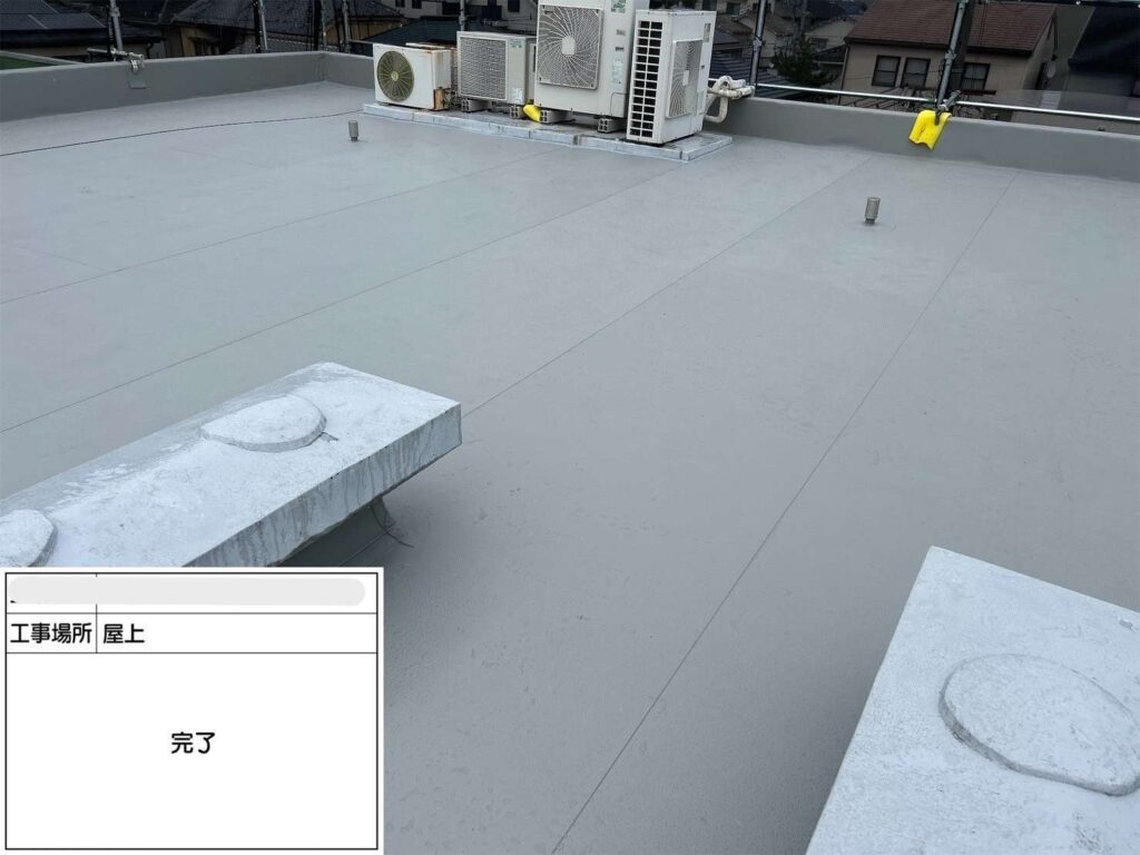 吹田市　会社ビル屋上塩ビシート防水工事 工事写真