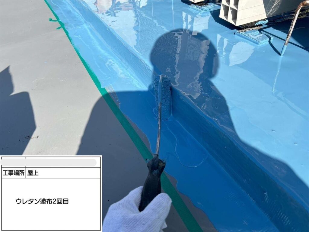 吹田市　会社ビル屋上塩ビシート防水工事 工事写真