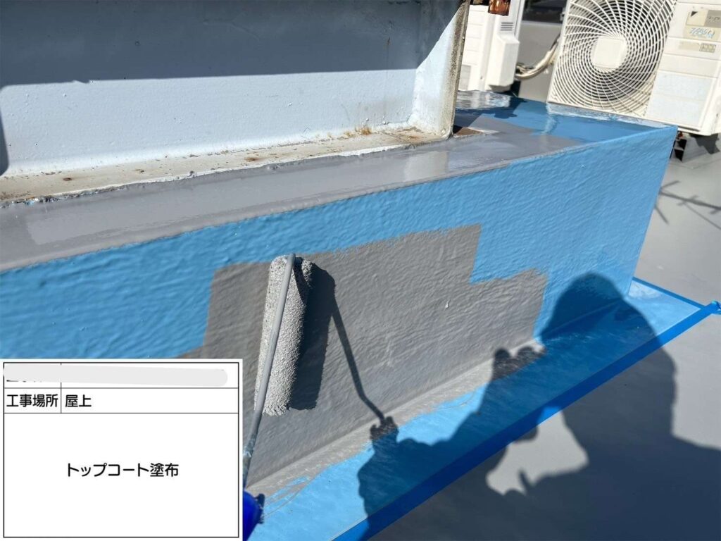 吹田市　会社ビル屋上塩ビシート防水工事 工事写真