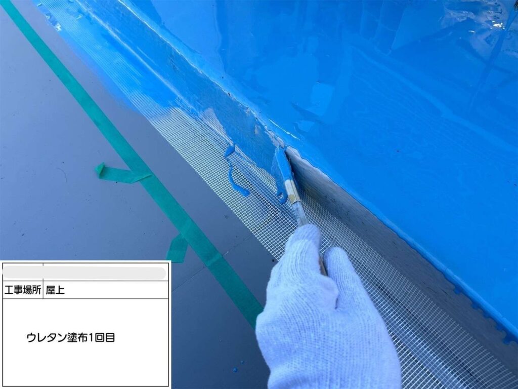 吹田市　会社ビル屋上塩ビシート防水工事 工事写真