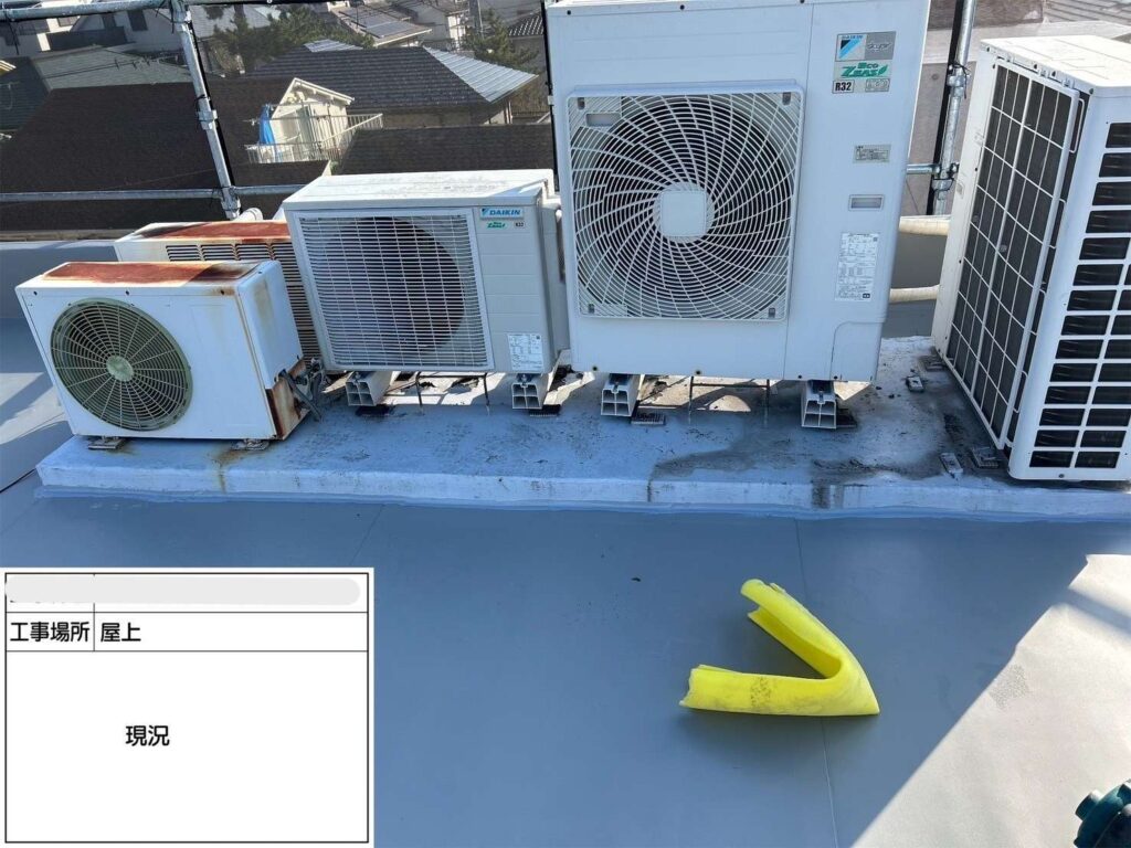 吹田市　会社ビル屋上塩ビシート防水工事 工事写真