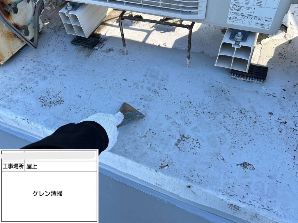 吹田市　会社ビル屋上塩ビシート防水工事 工事写真