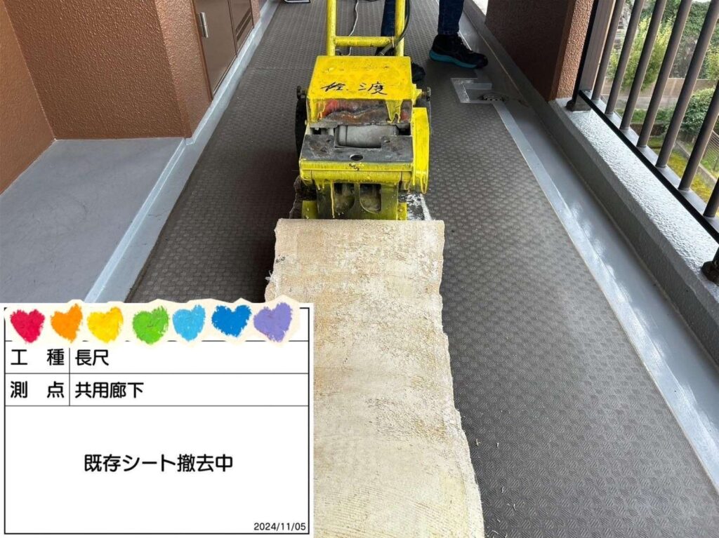 奈良県生駒市　廊下長尺シート防水工事 施工後