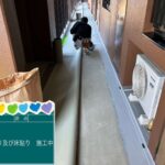奈良県生駒市　廊下長尺シート防水工事 工事写真