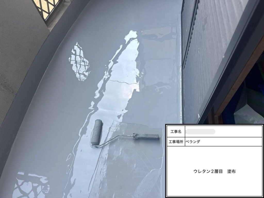 大阪市東淀川区　ベランダ防水工事 工事写真