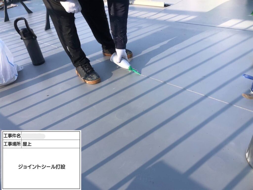 平野区　屋上・塔屋　塩ビシート、ウレタン複合防水工事 工事写真