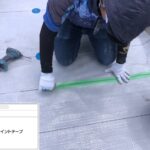 平野区　屋上・塔屋　塩ビシート、ウレタン複合防水工事 工事写真