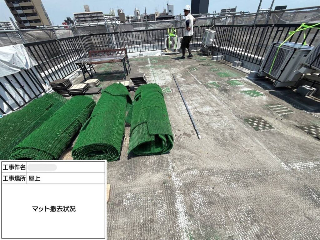 平野区　屋上・塔屋　塩ビシート、ウレタン複合防水工事 施工後