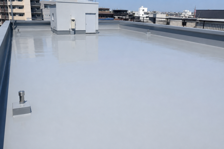 ウレタン防水通気緩衝工法の施工工程・メリット・費用・耐用年数と倉敷市ビル施工事例