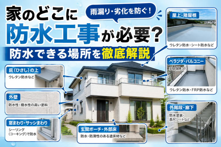 家のどこに防水工事が必要？防水できる場所を徹底解説