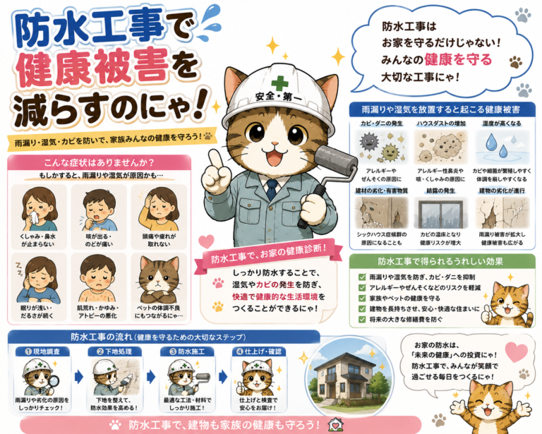 防水工事をしないことで健康に及ぶ深刻な影響とは？雨漏り・カビを放置する危険性